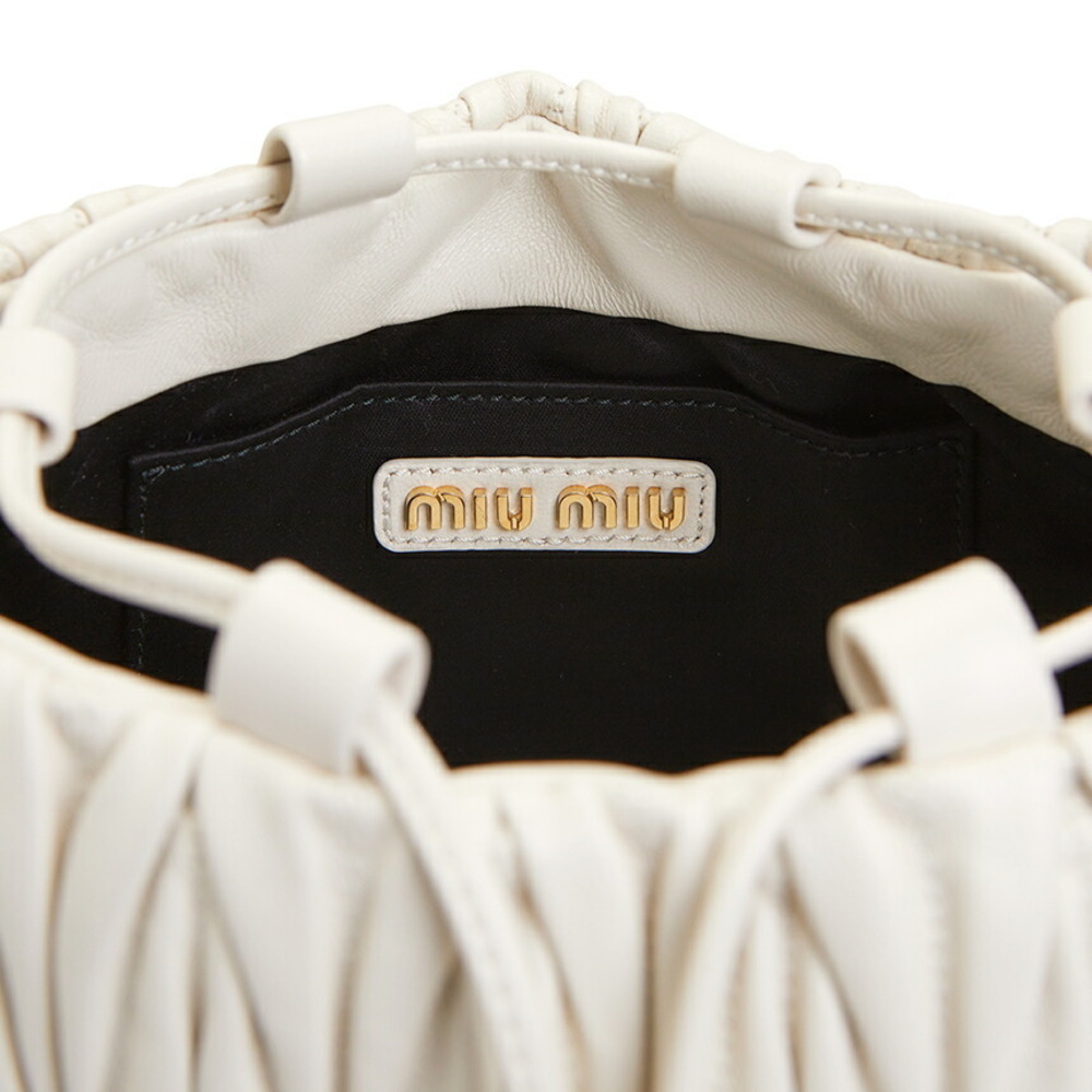Miu Miu Matelasse leather bucket Shoulder bag White - Picture 10 of 10